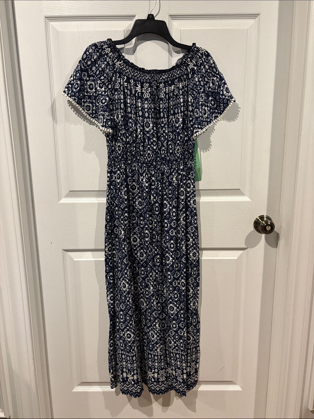 NEW! Women’s Navy Blue Print Maxi Dress